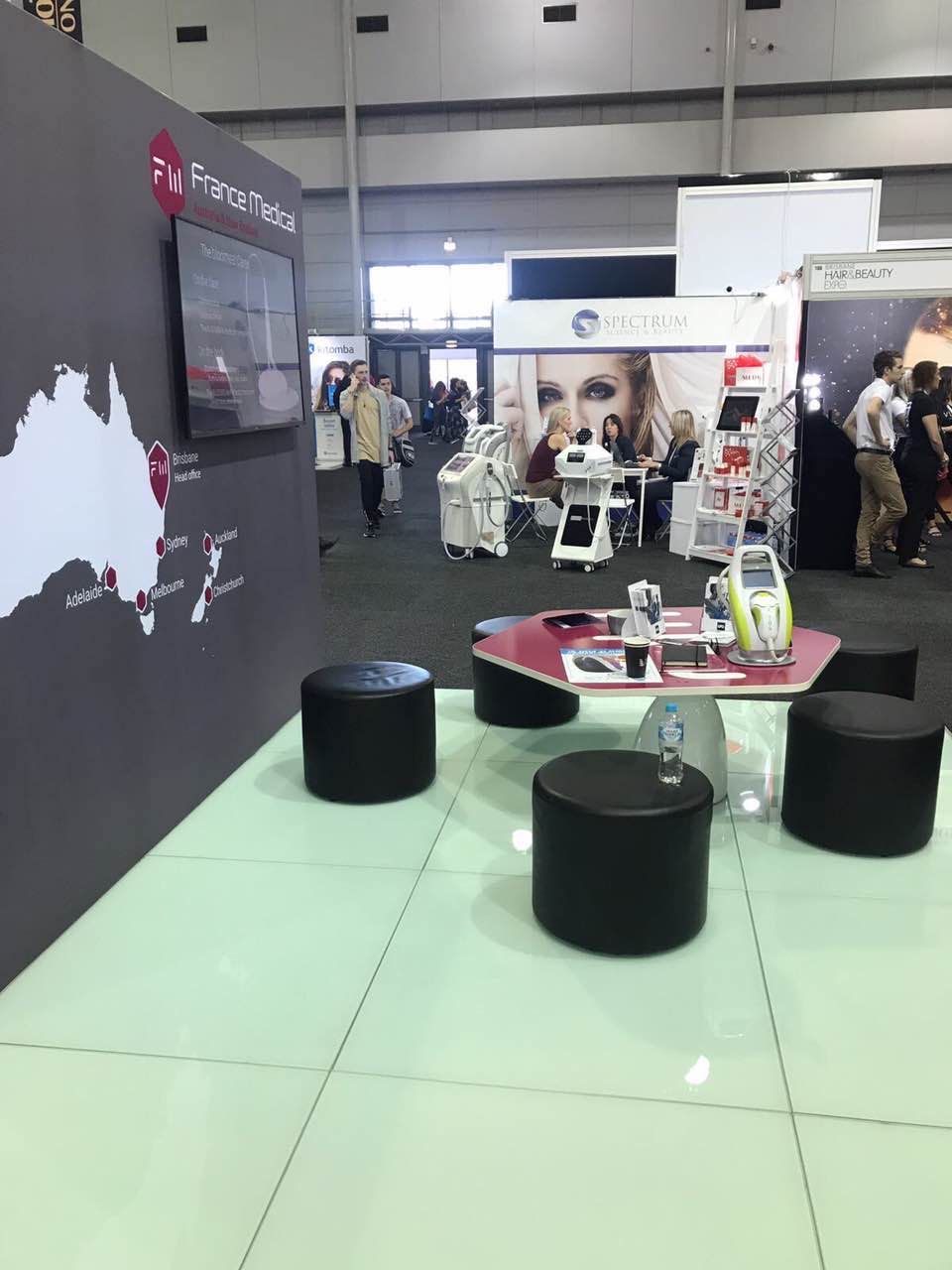 White Glass Tradeshow Floor